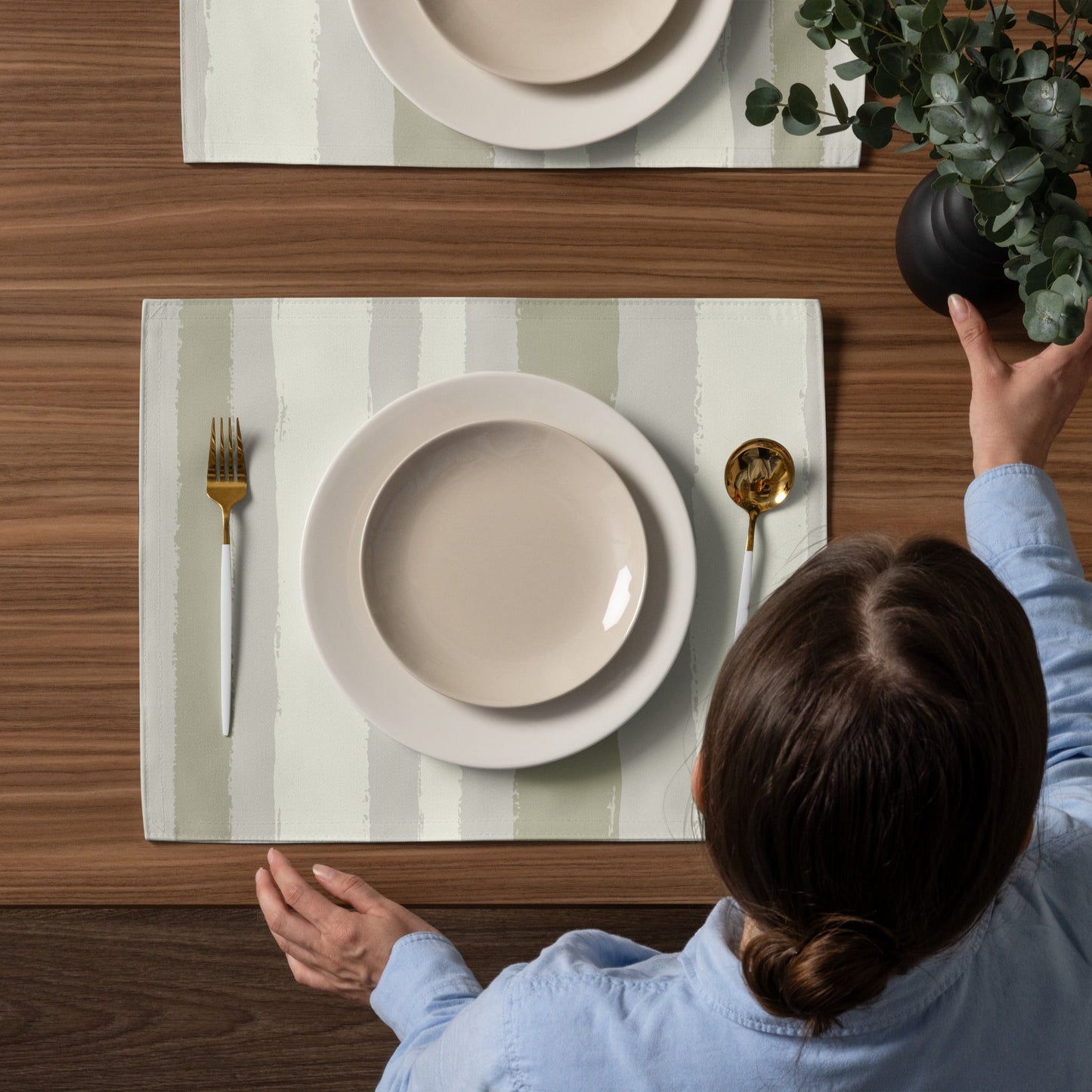 Placemat Set with Hand-painted Brush Stroke Print, CABS-1263