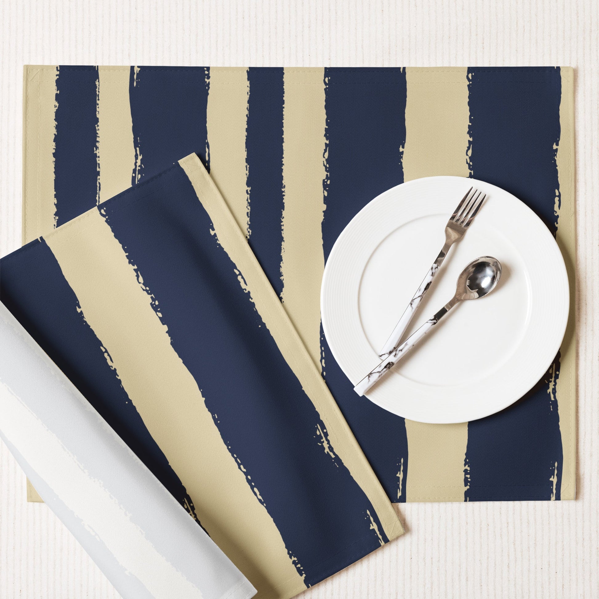 Placemat Set with Hand-painted Brush Stroke Print, CABS-1274
