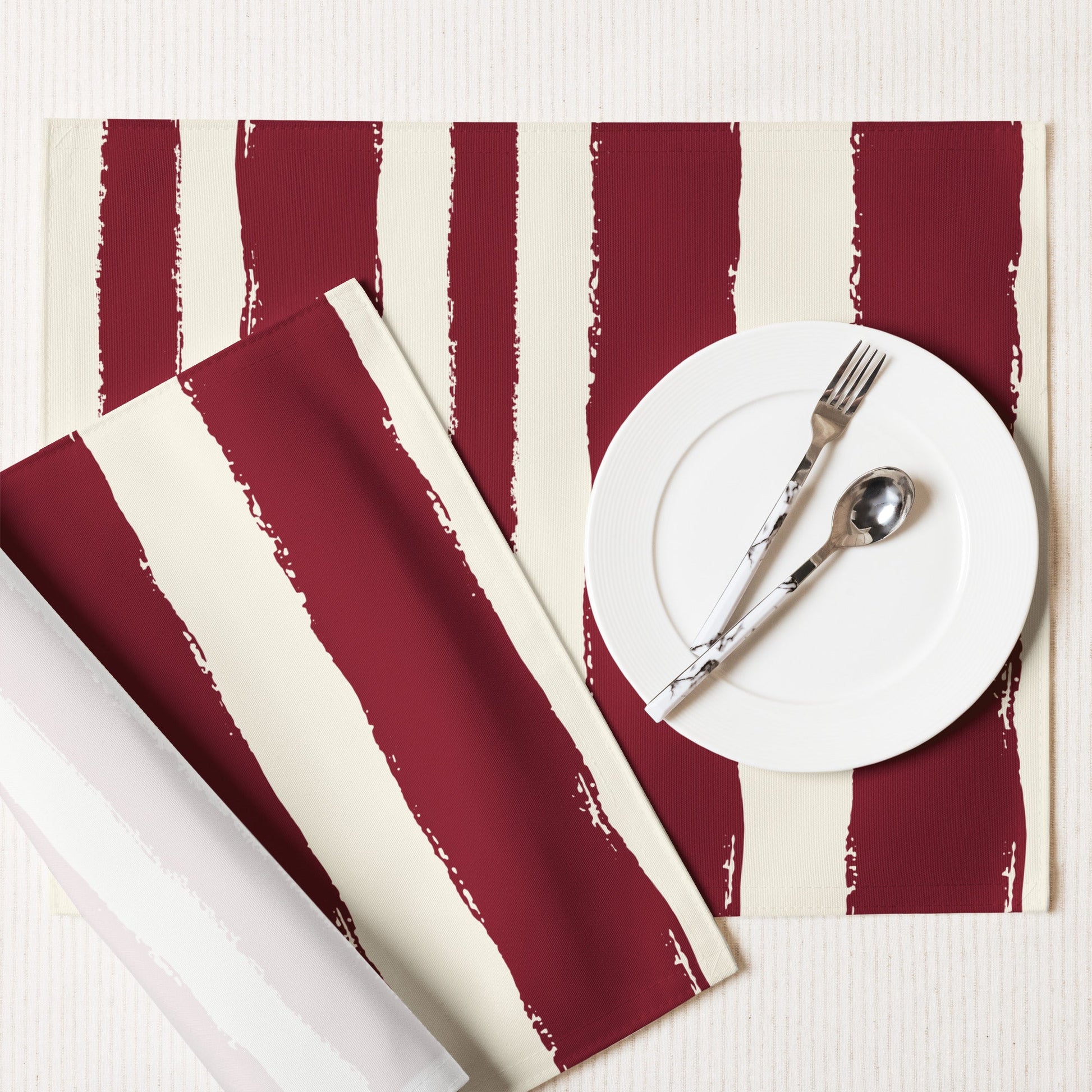 Placemat Set with Hand-painted Brush Stroke Print, CABS-1283