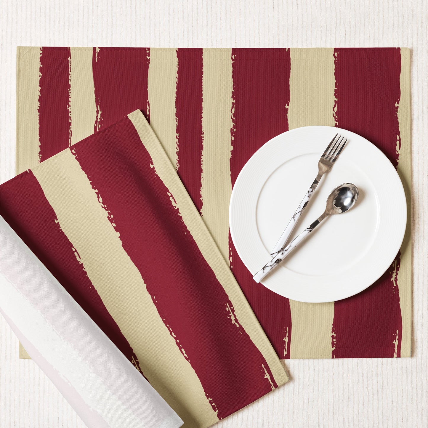 Placemat Set with Hand-painted Brush Stroke Print, CABS-1284