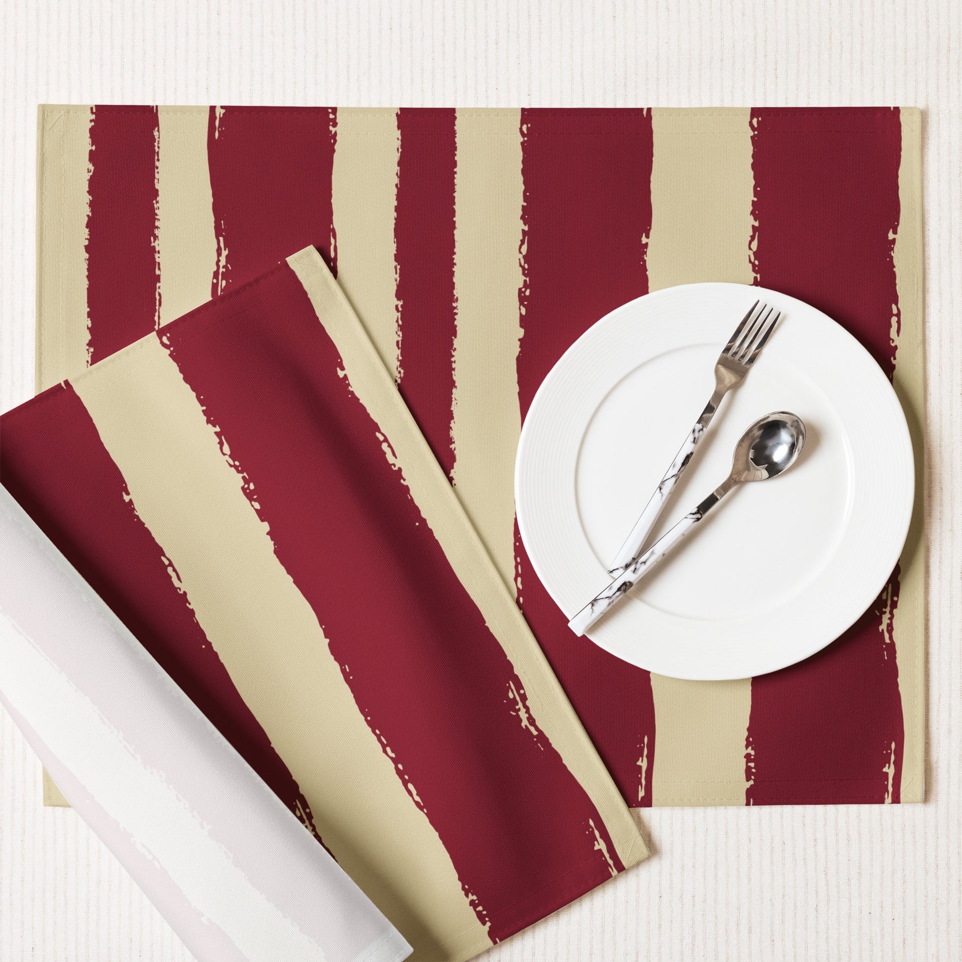 Placemat Set with Hand-painted Brush Stroke Print, CABS-1284