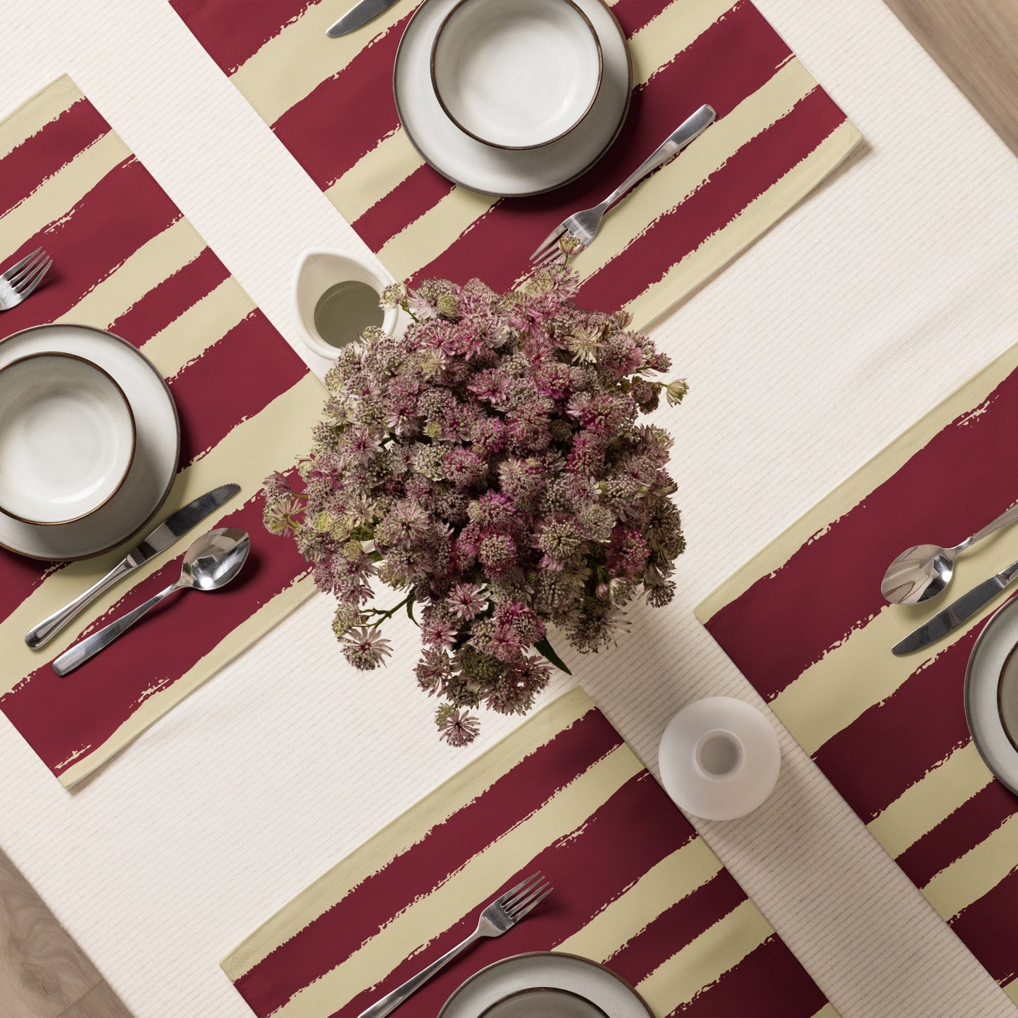 Placemat Set with Hand-painted Brush Stroke Print, CABS-1284