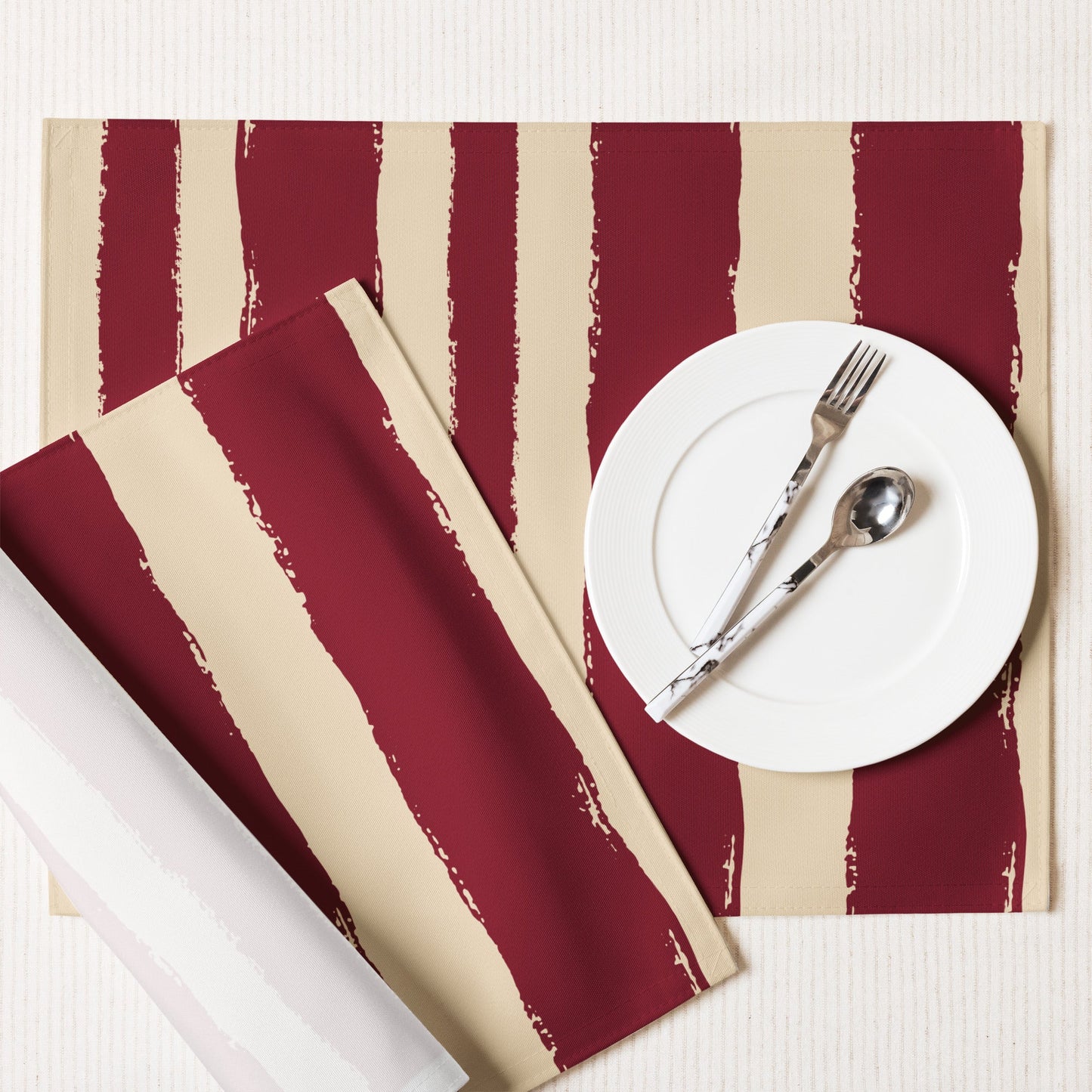 Placemat Set with Hand-painted Brush Stroke Print, CABS-1285