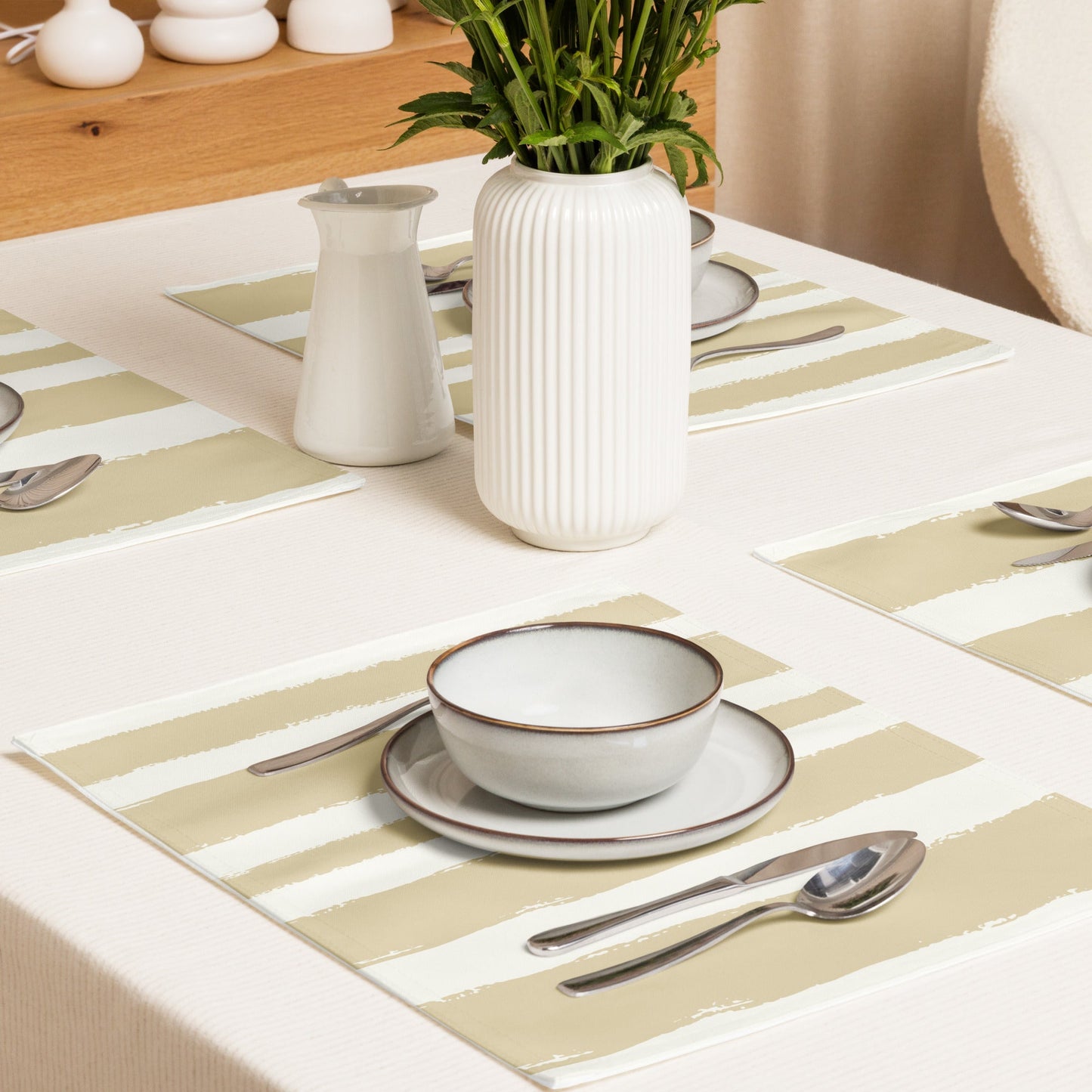 Placemat Set with Hand-painted Brush Stroke Print, CABS-1371