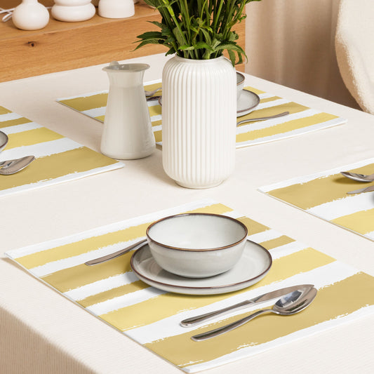 Placemat Set with Hand-painted Brush Stroke Print, CABS-1381