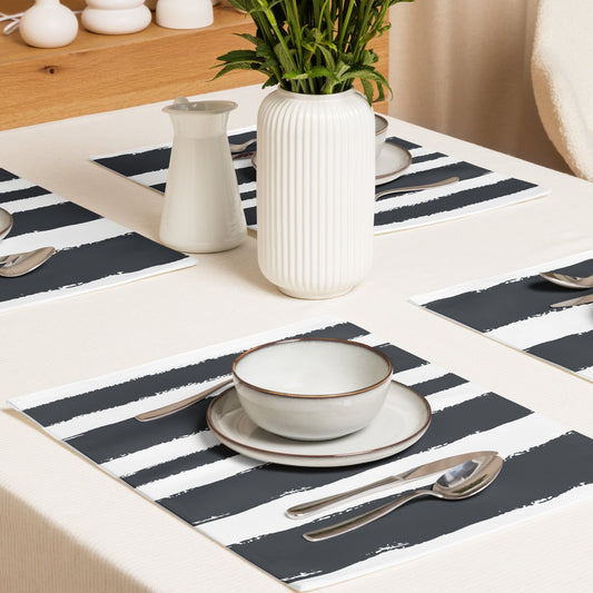 Placemat Set with Hand-painted Brush Stroke Print, CABS-1201