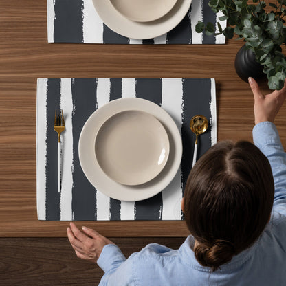 Placemat Set with Hand-painted Brush Stroke Print, CABS-1201