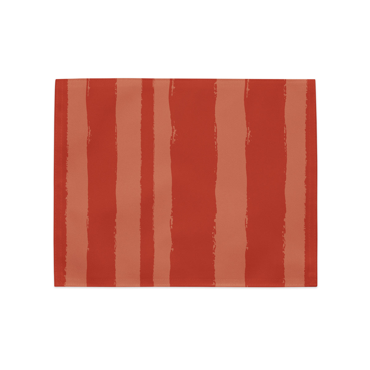 Polyester Placemats with Red-orange Hand-painted Brush Stroke Print — 4-Piece Set