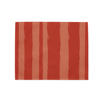 Polyester Placemats with Red-orange Hand-painted Brush Stroke Print — 4-Piece Set