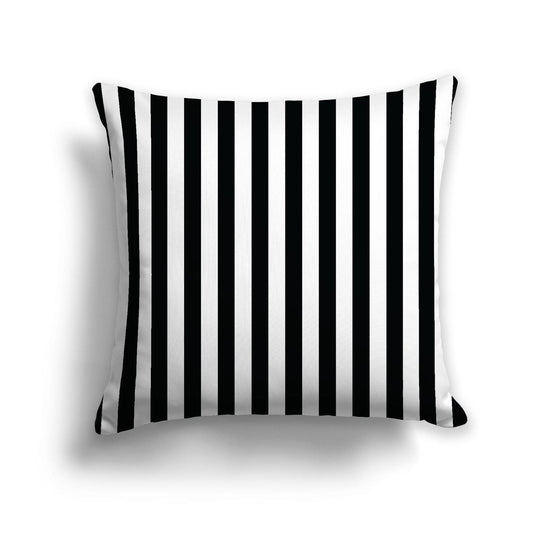 Off-White Cotton Canvas Cushion Covers with Black Bars on Front, CACU-CC-1010-051, 56 x 56 cm, 22 x 22 inches