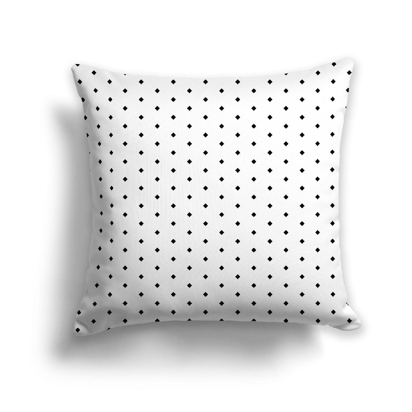 Off-White Cotton Canvas Cushion Covers with Fine Black Diamonds on Front, CACU-CC-1010-111, 56 x 56 cm, 22 x 22 inches