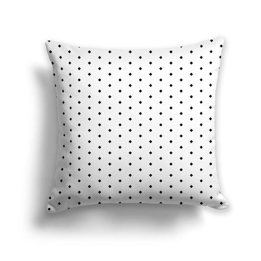 Off-White Cotton Canvas Cushion Covers with Fine Black Diamonds on Front, CACU-CC-1010-111, 56 x 56 cm, 22 x 22 inches