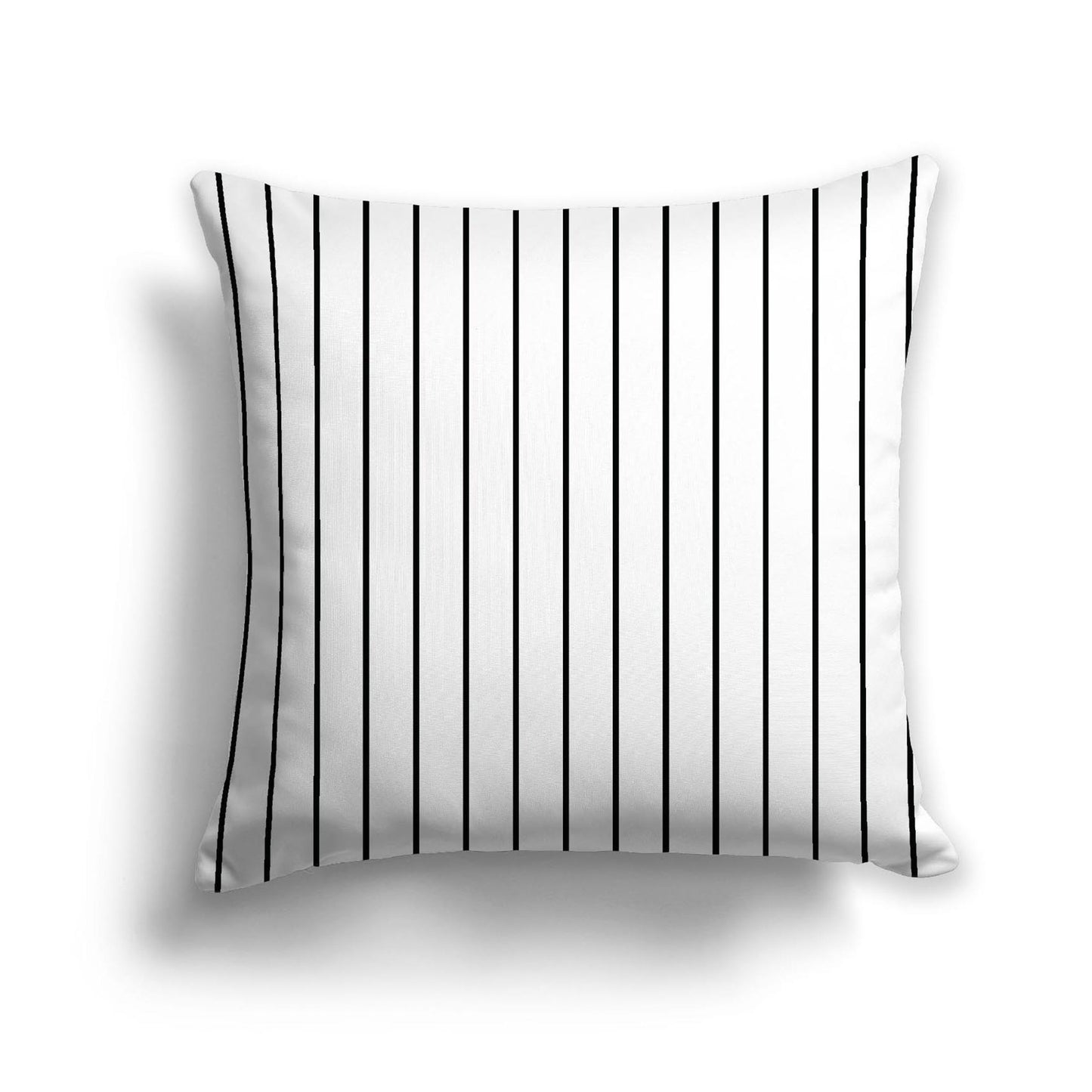 Off-White Cotton Canvas Cushion Covers with Fine Black Stripes on Front, CACU-CC-1010-151, 56 x 56 cm, 22 x 22 inches
