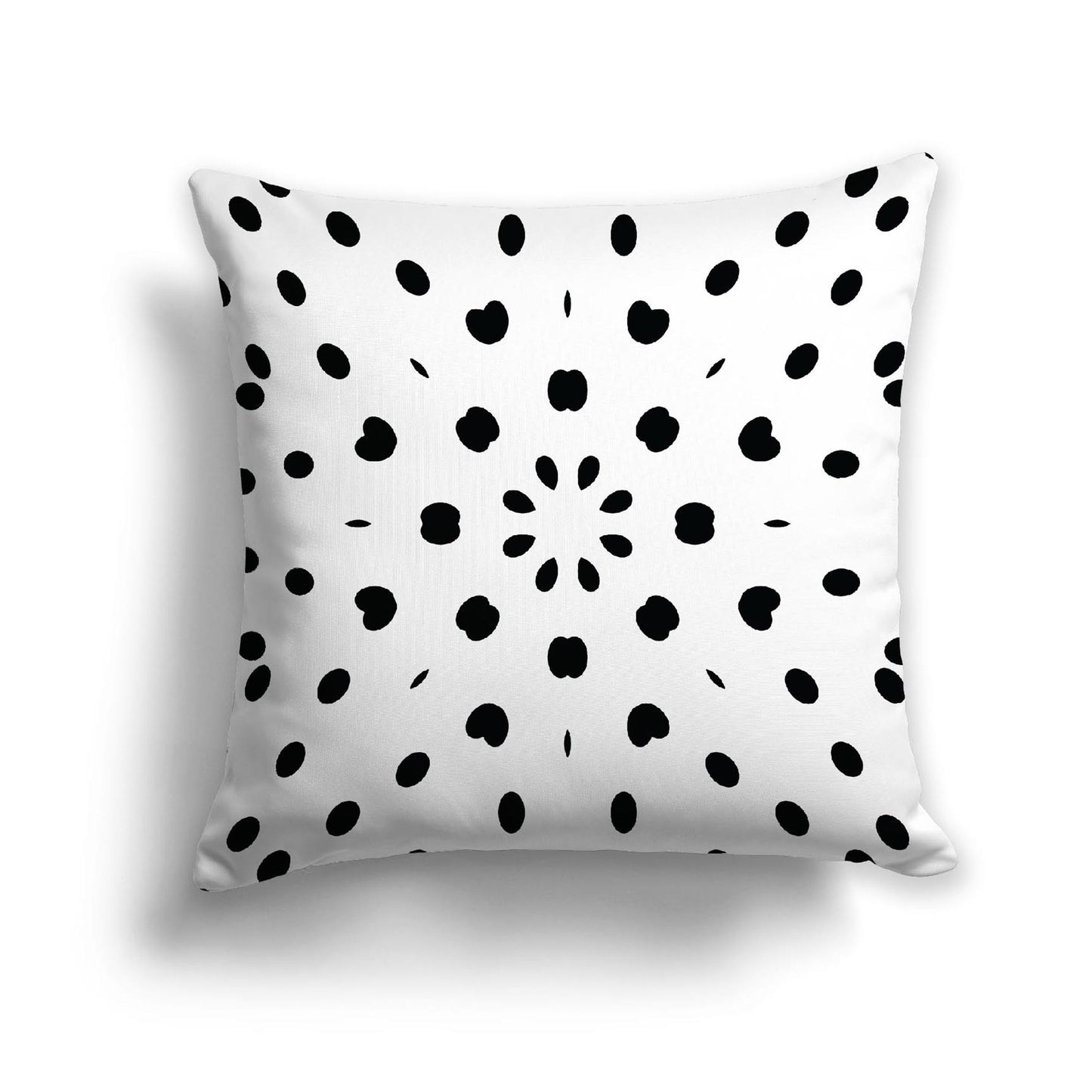 Off-White Cotton Canvas Cushion Covers with Black Burst Pattern on Front, CACU-CC-1010-231, 56 x 56 cm, 22 x 22 inches