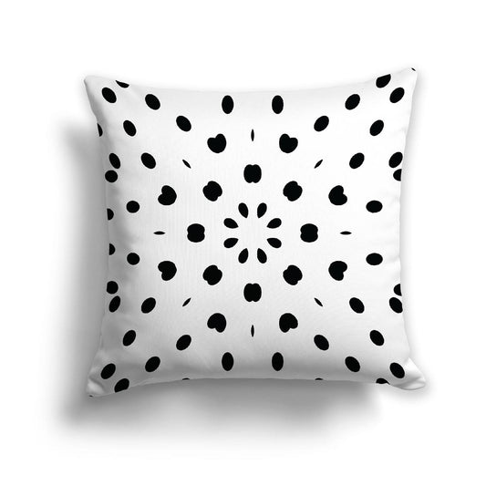 Off-White Cotton Canvas Cushion Covers with Black Burst Pattern on Front, CACU-CC-1010-231, 56 x 56 cm, 22 x 22 inches