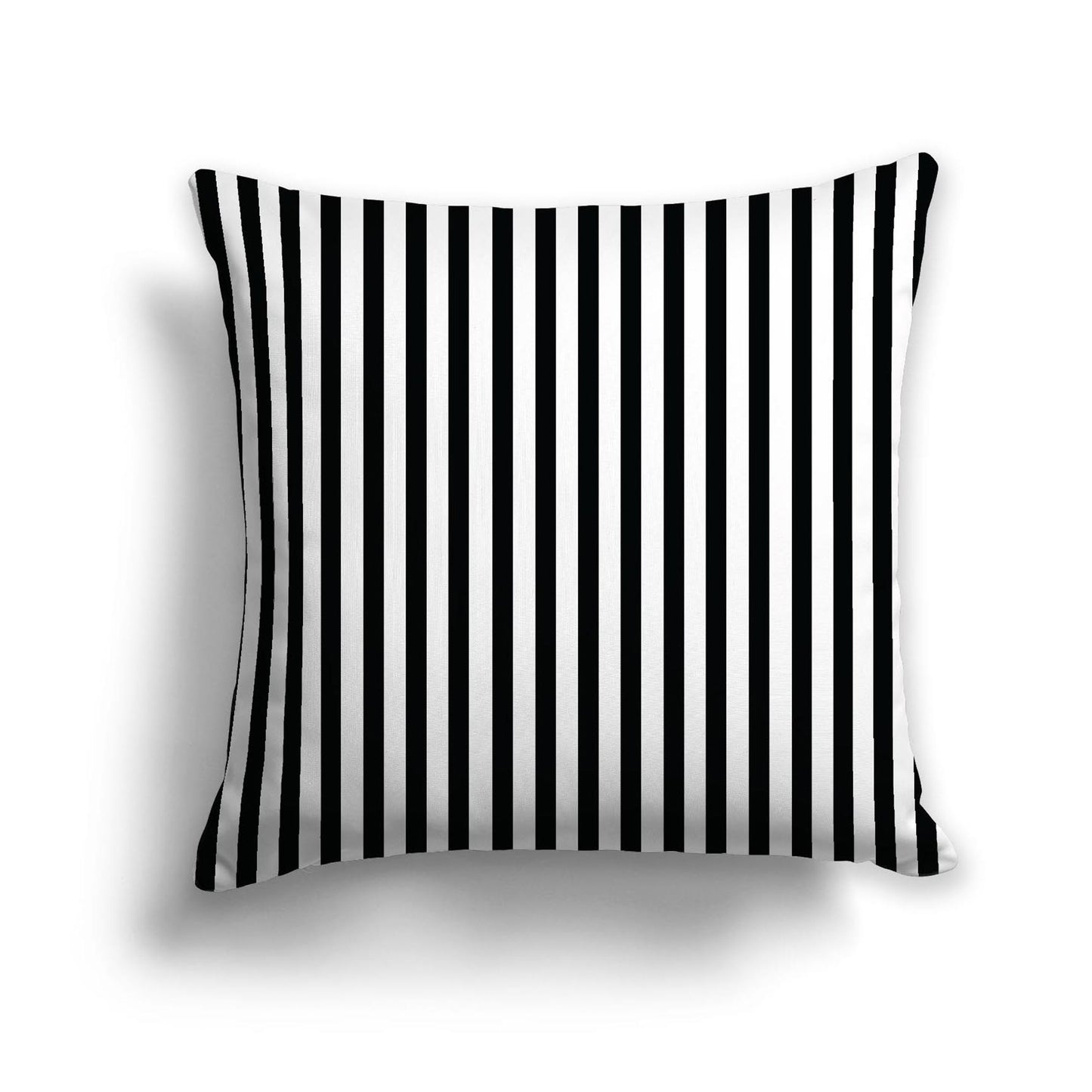 Off-White Cotton Canvas Cushion Covers with Thin Black Bars on Front, CACU-CC-1010-241, 56 x 56 cm, 22 x 22 inches