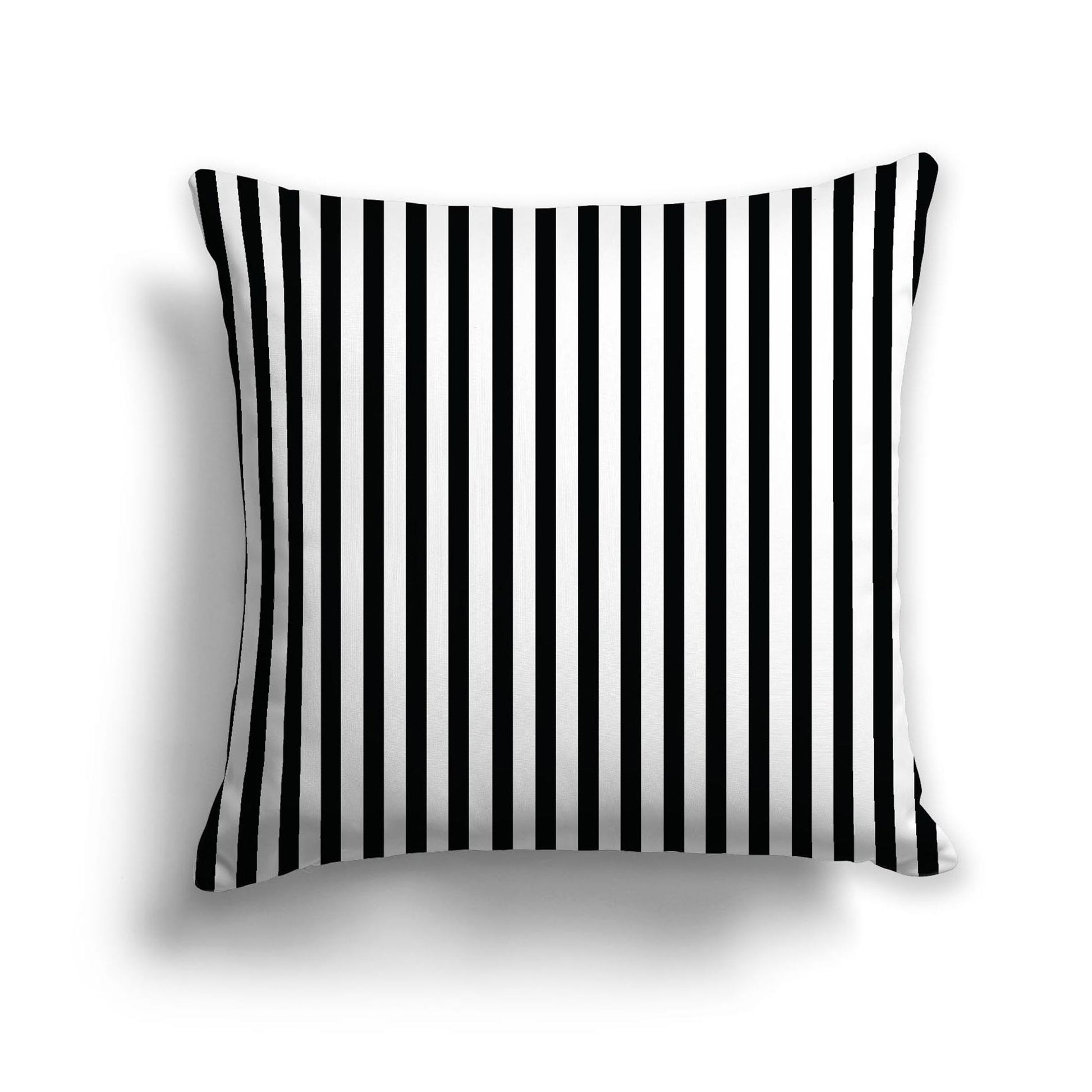 Off-White Cotton Canvas Cushion Covers with Thin Black Bars on Front, CACU-CC-1010-241, 56 x 56 cm, 22 x 22 inches