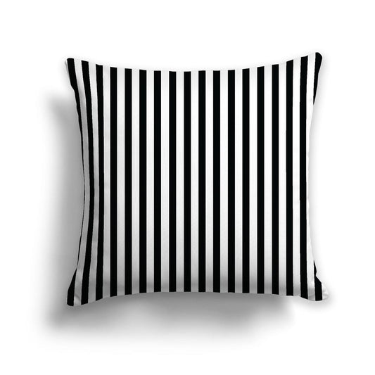 Off-White Cotton Canvas Cushion Covers with Thin Black Bars on Front, CACU-CC-1010-241, 56 x 56 cm, 22 x 22 inches