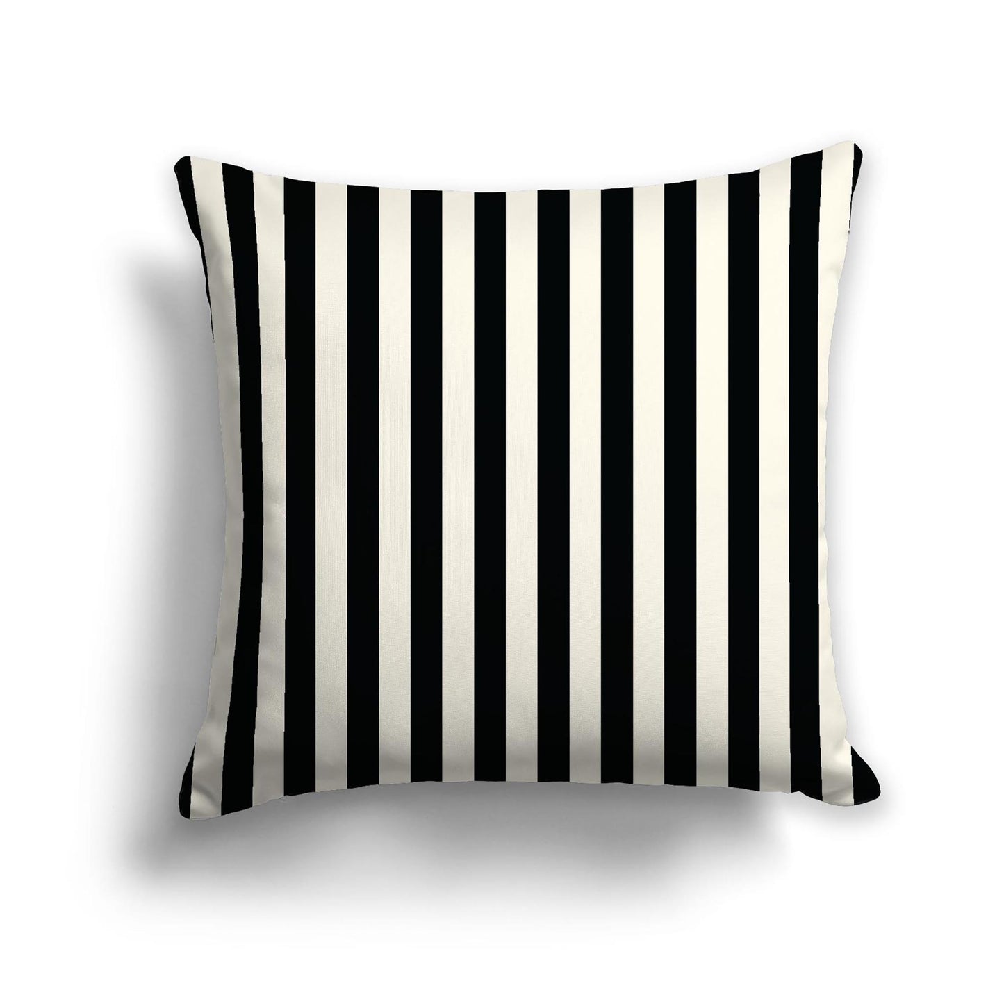 Pale Cream Cotton Canvas Cushion Covers with Black Bars on Front, CACU-CC-1013-051, 56 x 56 cm, 22 x 22 inches