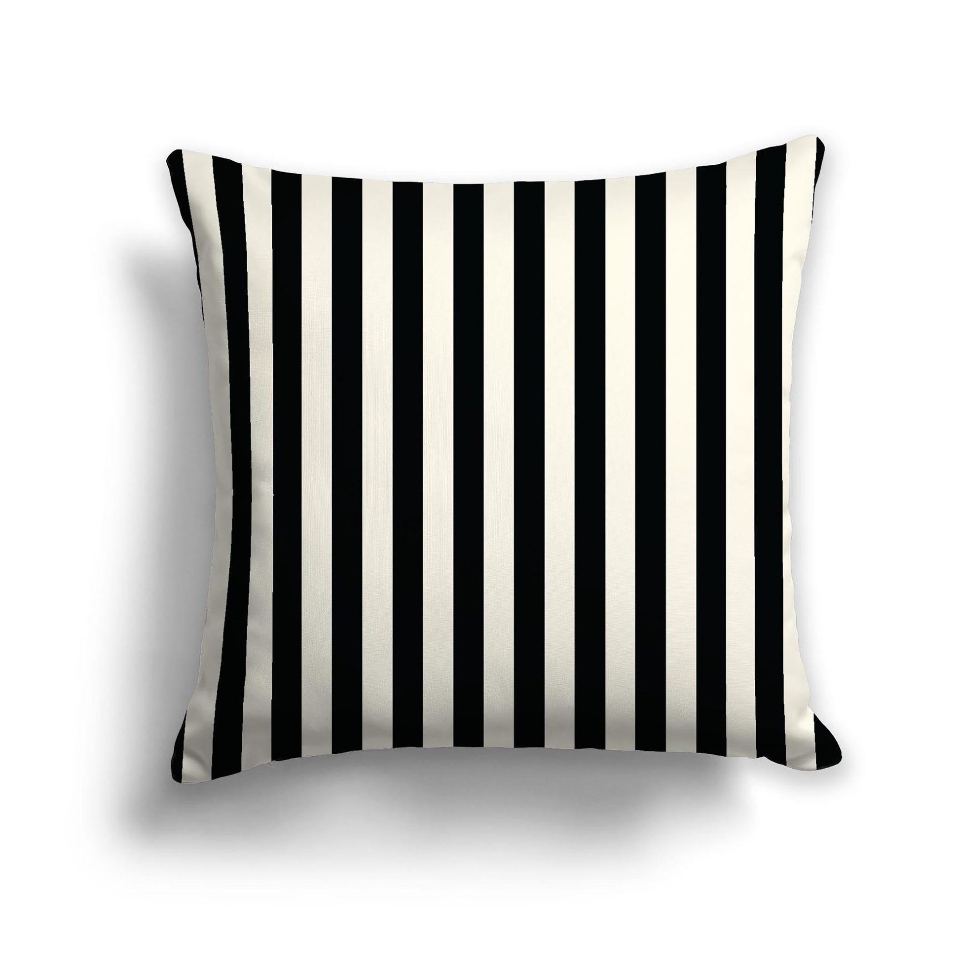 Pale Cream Cotton Canvas Cushion Covers with Black Bars on Front, CACU-CC-1013-051, 56 x 56 cm, 22 x 22 inches