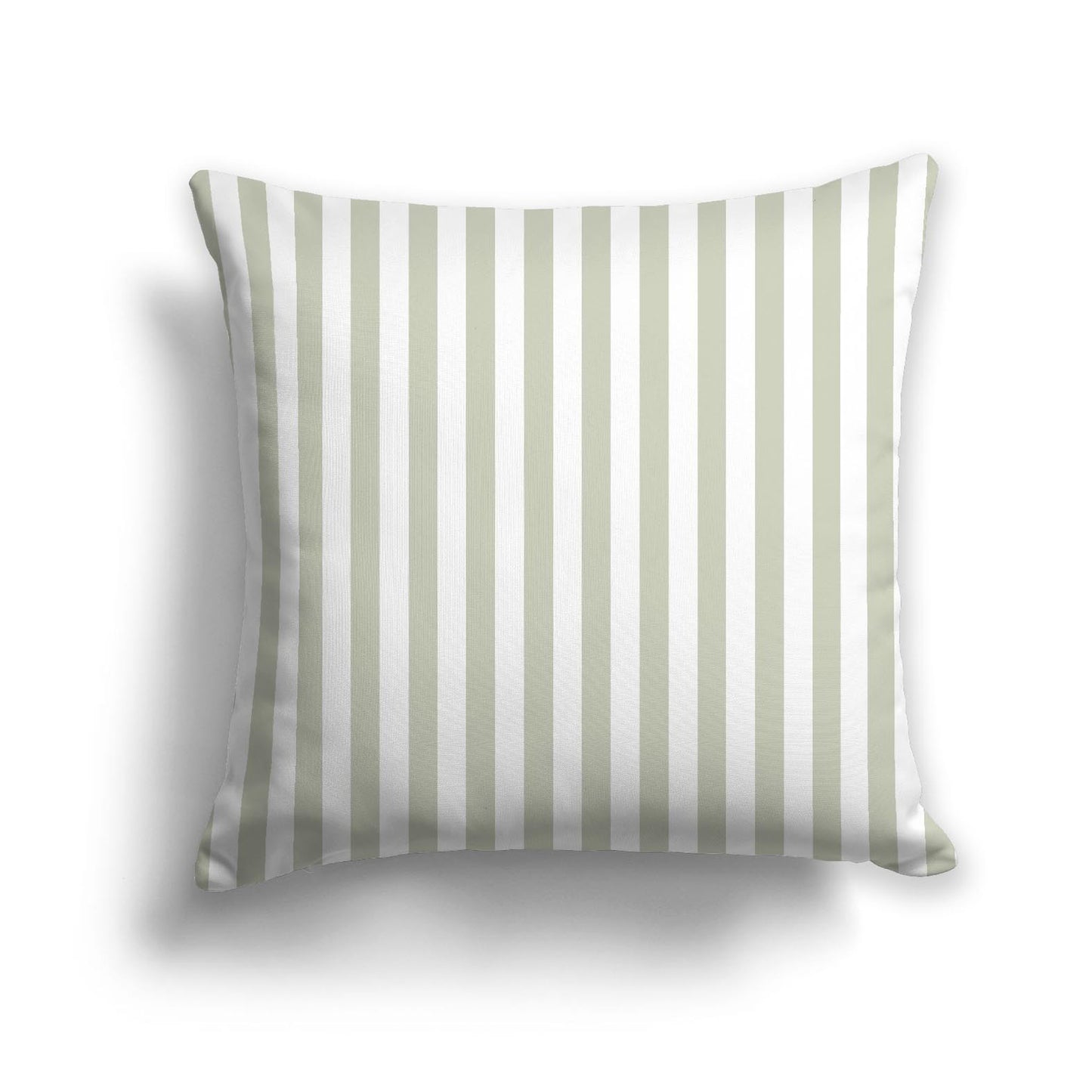 Off-White Cotton Canvas Cushion Covers with Pale Green Bars on Front, CACU-CC-1241-051, 56 x 56 cm, 22 x 22 inches