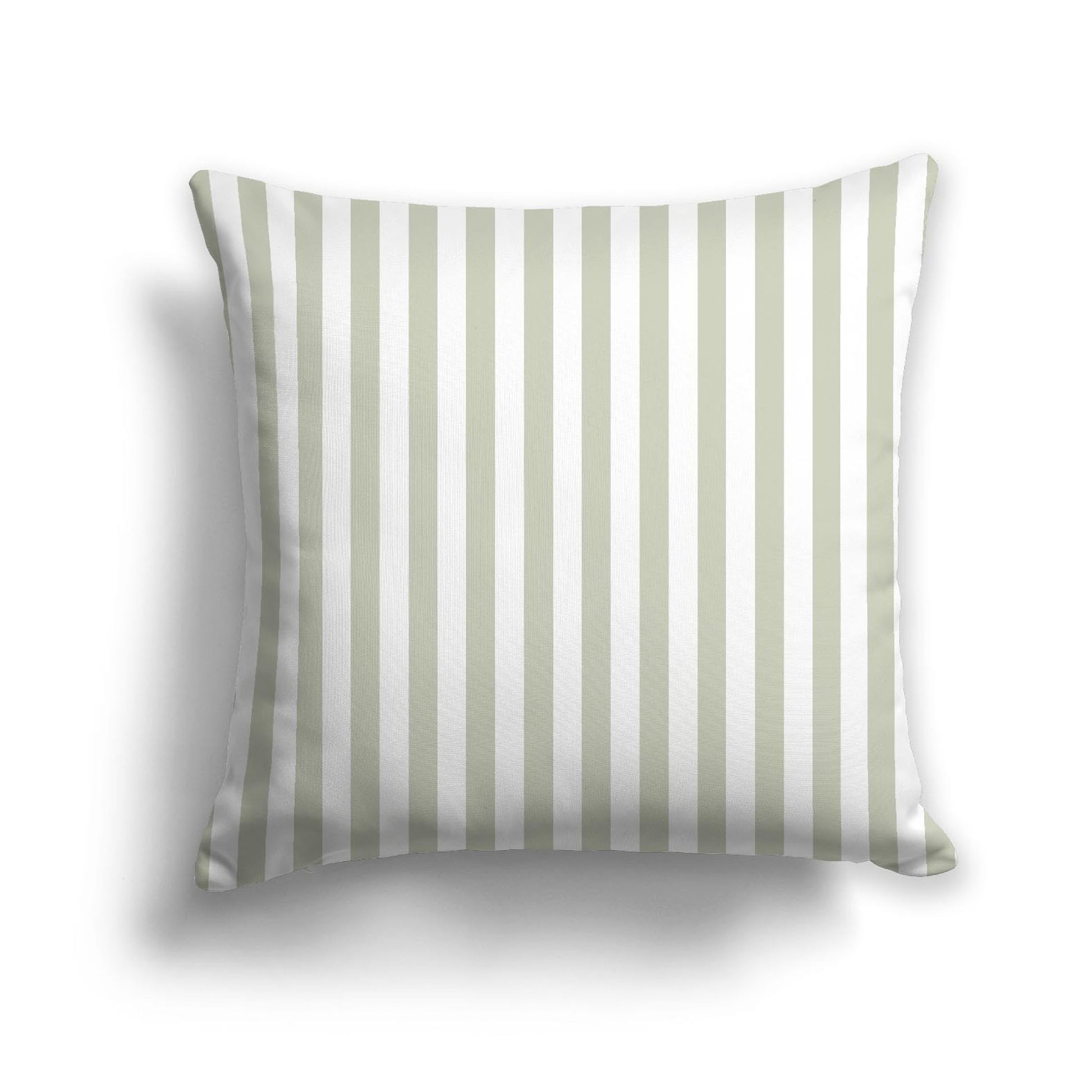 Off-White Cotton Canvas Cushion Covers with Pale Green Bars on Front, CACU-CC-1241-051, 56 x 56 cm, 22 x 22 inches