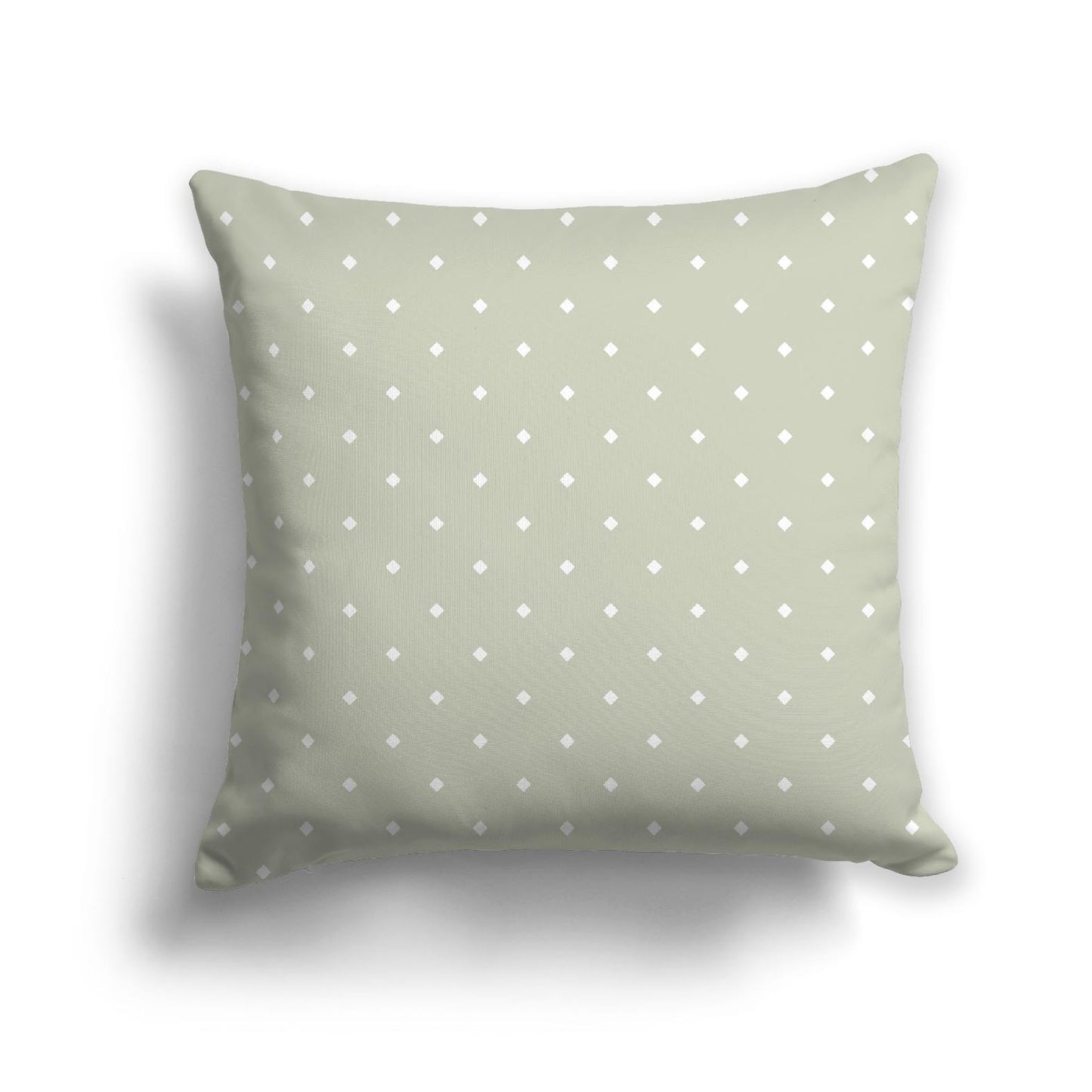 Pale Green Cotton Canvas Cushion Covers with Off-White Diamonds on Front, CACU-CC-1241-102, 56 x 56 cm, 22 x 22 inches
