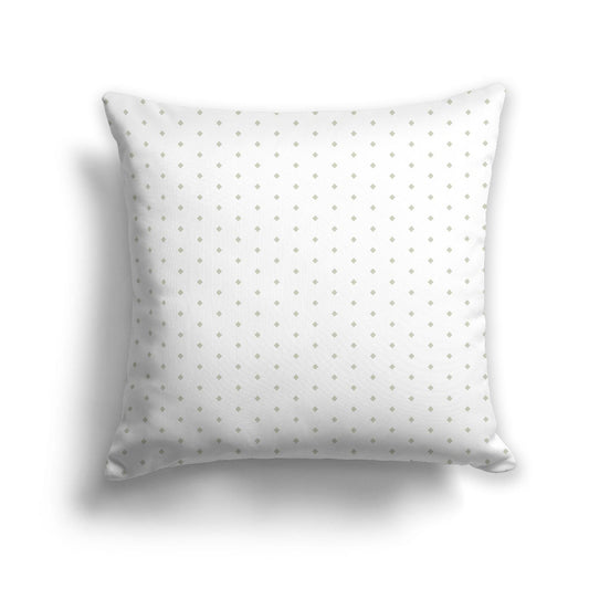 Off-White Cotton Canvas Cushion Covers with Fine Pale Green Diamonds on Front, CACU-CC-1241-111, 56 x 56 cm, 22 x 22 inches