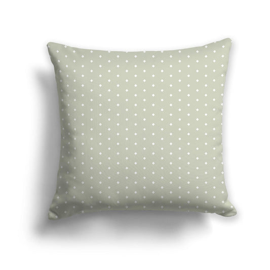 Pale Green Cotton Canvas Cushion Covers with Fine Off-White Diamonds on Front, CACU-CC-1241-112, 56 x 56 cm, 22 x 22 inches