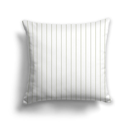 Off-White Cotton Canvas Cushion Covers with Fine Pale Green Stripes on Front, CACU-CC-1241-151, 56 x 56 cm, 22 x 22 inches