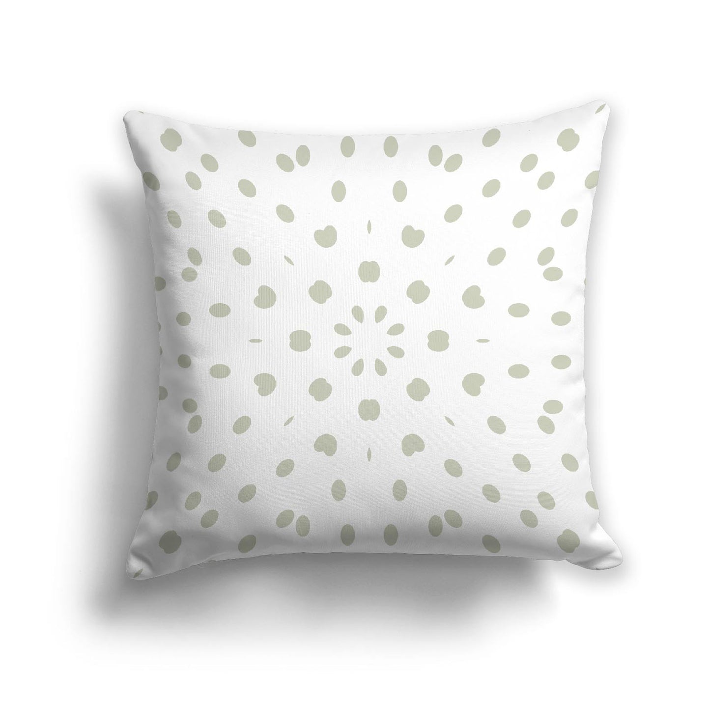 Off-White Cotton Canvas Cushion Covers with Pale Green Burst Pattern on Front, CACU-CC-1241-231, 56 x 56 cm, 22 x 22 inches