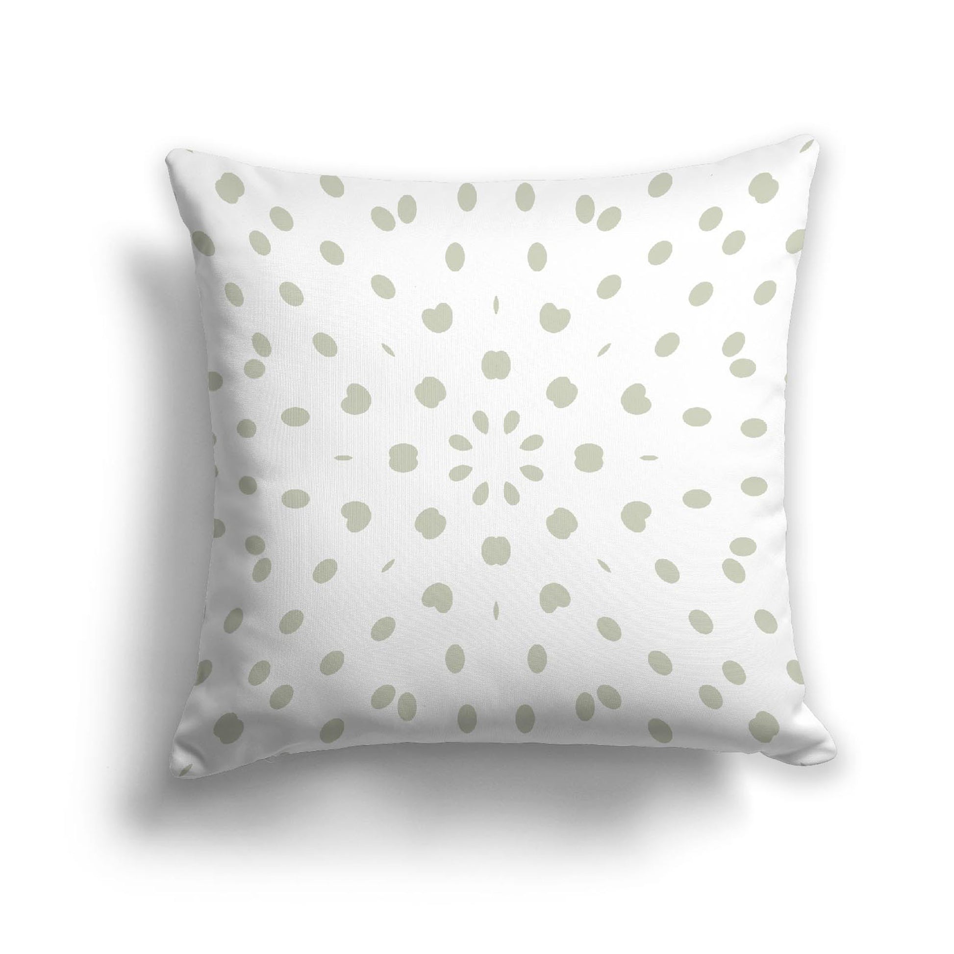 Off-White Cotton Canvas Cushion Covers with Pale Green Burst Pattern on Front, CACU-CC-1241-231, 56 x 56 cm, 22 x 22 inches