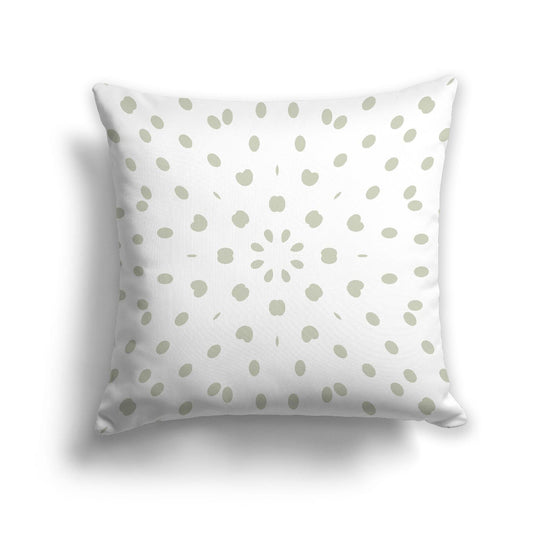 Off-White Cotton Canvas Cushion Covers with Pale Green Burst Pattern on Front, CACU-CC-1241-231, 56 x 56 cm, 22 x 22 inches